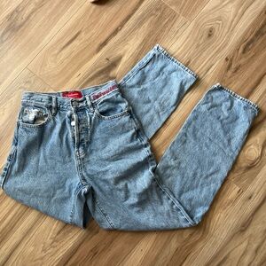 PacSun Budweiser Light Wash Blue High-Rise dad Jeans